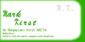 mark kirst business card